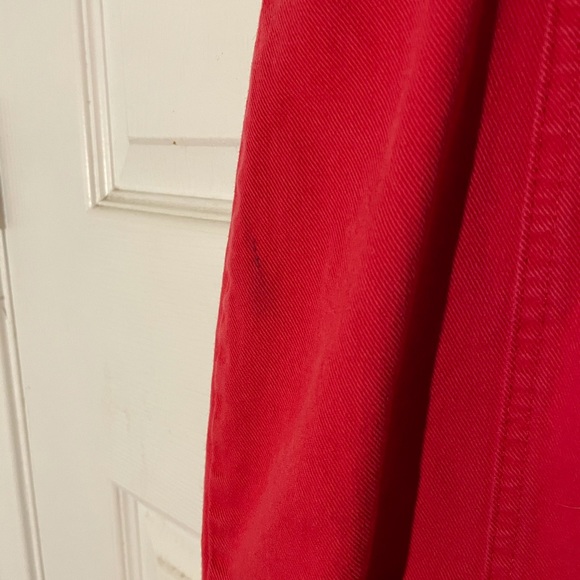 Red jean-like material sheath dress, (Vintage) - Picture 5 of 7